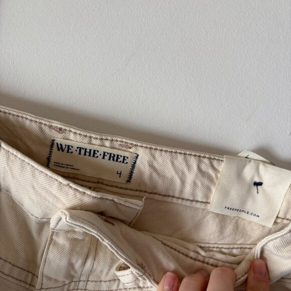 Free People We The Free Come As You Are Denim Maxi Skirt NWT Wisp Ivory Sz 4 - Picture 8 of 9